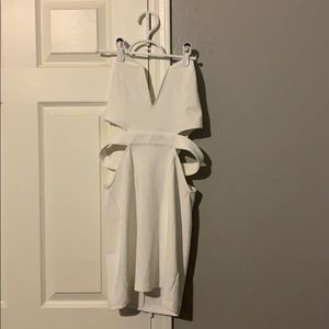 White strapless mini dress